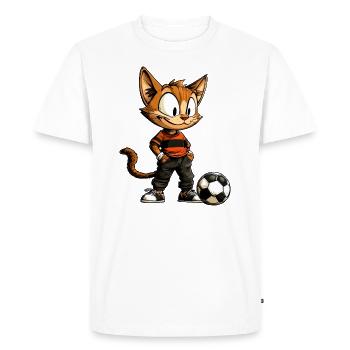 Chat Footballeur - T-shirt Premium bio Homme - blanc - Devant - Nico (187cm)