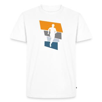 Les coureurs de marathon - T-shirt Premium bio Homme - blanc - Devant - Nico (187cm)