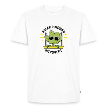 Introverti à énergie solaire – Blague sur les plantes - T-shirt Premium bio Homme - blanc - Devant - Nico (187cm)