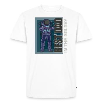 Meilleur papa de la galaxie - T-shirt Premium bio Homme - blanc - Devant - Nico (187cm)