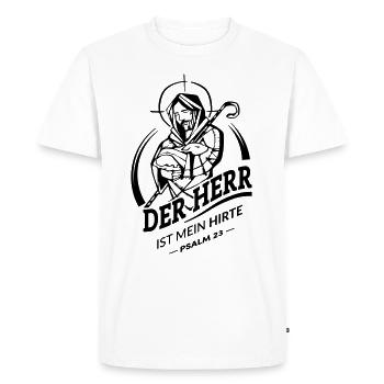 Le Seigneur est mon berger - T-shirt Premium bio Homme - blanc - Devant - Nico (187cm)