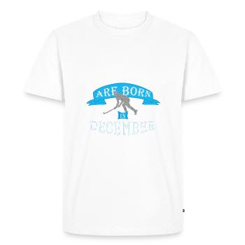 Les légendes du hockey sur gazon naissent en décembre garçons - T-shirt Premium bio Homme - blanc - Devant - Nico (187cm)