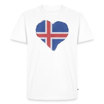 Drapeau de l’Islande Drapeau islandais vintage Look utilisé - T-shirt Premium bio Homme - blanc - Devant - Nico (187cm)