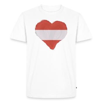 Drapeau de l’Autriche Autriche Drapeau autrichien AT - T-shirt Premium bio Homme - blanc - Devant - Nico (187cm)