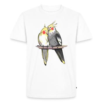 Corella Parrot Parakeet Cockatiel Red Cheeks - Men's Premium Organic T-Shirt - white - Front - Nico (187cm)