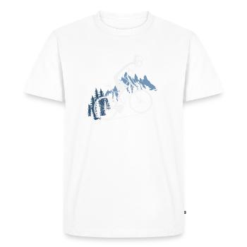 Humour Cycliste Vélo et Montagne - T-shirt Premium bio Homme - blanc - Devant - Nico (187cm)