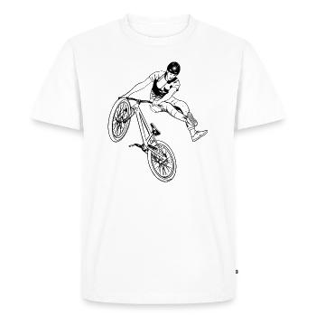 Bicycle Mountain Bike BMX Dirt Slope - Men's Premium Organic T-Shirt - white - Front - Nico (187cm)