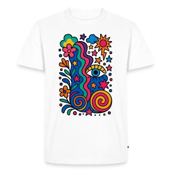 Design coloré excentrique - T-shirt Premium bio Homme - blanc - Devant - Nico (187cm)