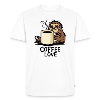 Sloth Coffee Love Cartoon - Men's Premium Organic T-Shirt - white - Front - Nico (187cm)