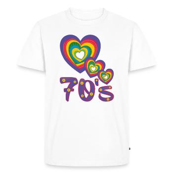 Love love love the 70's - T-shirt Premium bio Homme - blanc - Devant - Nico (187cm)
