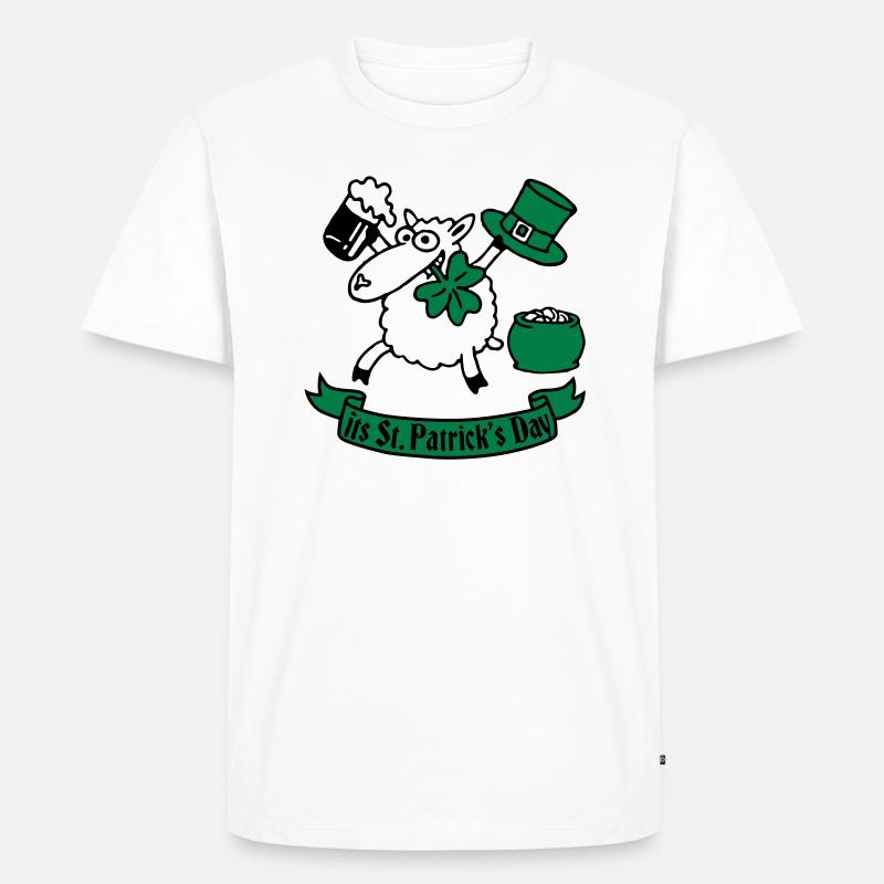 st_pattricks_sheep_b - Männer Premium Bio T-Shirt - Weiß