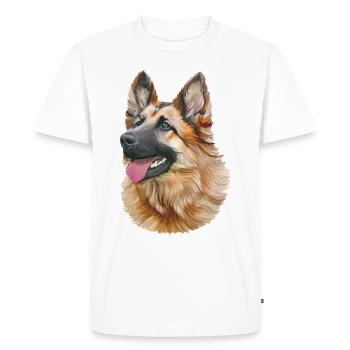 Deutscher Schäferhund - German Shepherd - Männer Premium Bio T-Shirt - Weiß - Vorne - Nico (187cm)