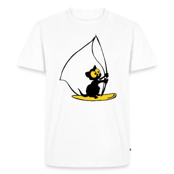 Georgie voiles chaton - T-shirt Premium bio Homme - blanc - Devant - Nico (187cm)