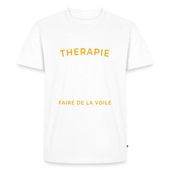 Thérapie - T-shirt Premium bio Homme - blanc - Devant - Nico (187cm)