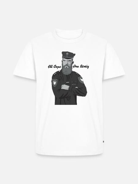Bärtig Cop - Männer Premium Bio T-Shirt - Weiß
