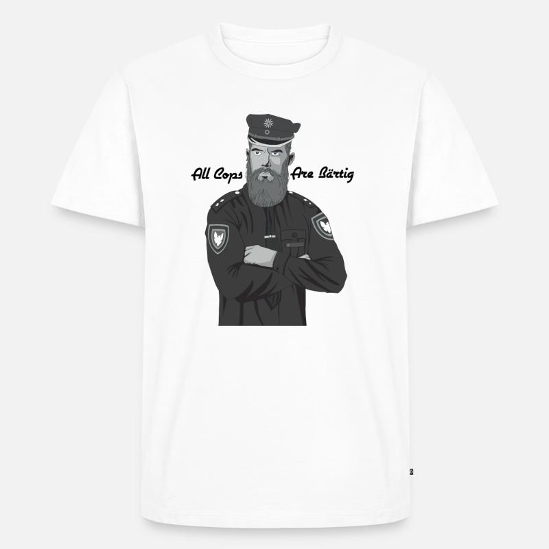 Bärtig Cop - Männer Premium Bio T-Shirt - Weiß