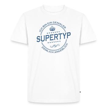 I'm a genius SUPER GUY pretty supposedly 1 - Men's Premium Organic T-Shirt - white - Front - Nico (187cm)