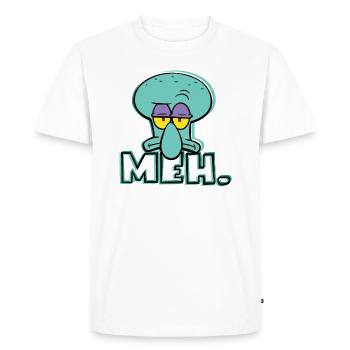 SpongeBob SquarePants Squidward Meh - Men's Premium Organic T-Shirt - white - Front - Nico (187cm)