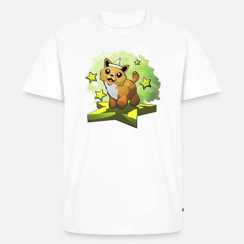 Weißer Sternchen-Zauberer-Welpe - Männer Premium Bio T-Shirt - Weiß