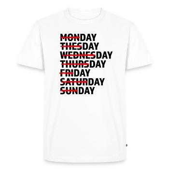Tous les jours Jour Jour - T-shirt Premium bio Homme - blanc - Devant - Nico (187cm)