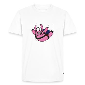 Poupes « chute libre » - T-shirt Premium bio Homme - blanc - Devant - Nico (187cm)