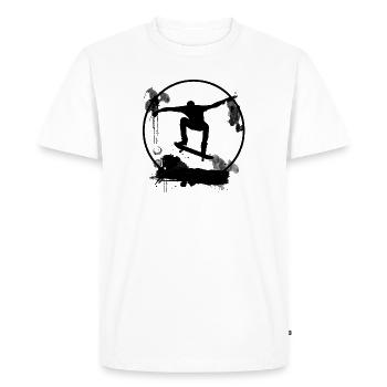 Skateboard Love Love Noir - T-shirt Premium bio Homme - blanc - Devant - Nico (187cm)