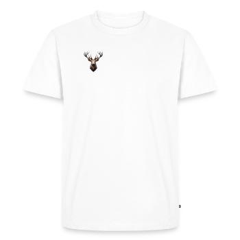 Deer Polygon - Men's Premium Organic T-Shirt - white - Front - Nico (187cm)