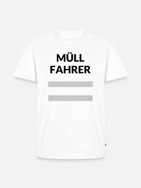 Müllfahrer Müllmann Kostüm Fasching Müllabfuhr - Männer Premium Bio T-Shirt - Weiß