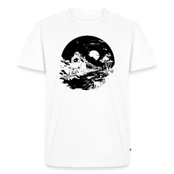 Chemin de fer - T-shirt Premium bio Homme - blanc - Devant - Nico (187cm)