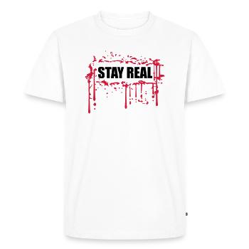 frame edging stay real red blood graffiti sprit - Men's Premium Organic T-Shirt - white - Front - Nico (187cm)