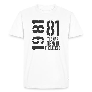 Année de naissance 1981 homme papa - T-shirt Premium bio Homme - blanc - Devant - Nico (187cm)
