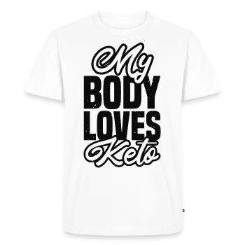 Keto - Keto Diet - Men's Premium Organic T-Shirt - white - Front - Nico (187cm)