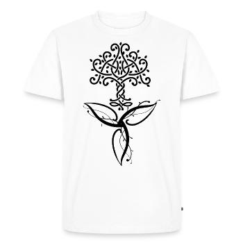 Irlande celtique Viking Celtic Knot Pattern Tree - T-shirt Premium bio Homme - blanc - Devant - Nico (187cm)
