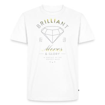 "Brilliant Moves & Glory" - Men's Premium Organic T-Shirt - white - Front - Nico (187cm)