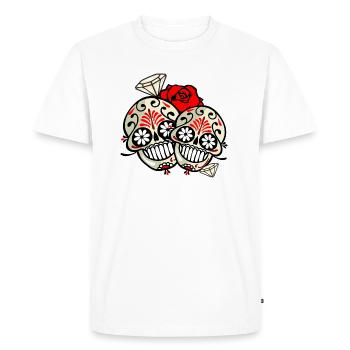 DIAMOND SKULL - T-shirt Premium bio Homme - blanc - Devant - Nico (187cm)
