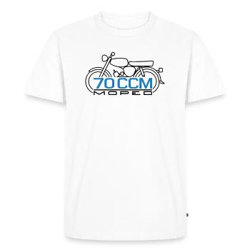 70cc Cyclomoteur S50 emblème - T-shirt Premium bio Homme - blanc - Devant - Nico (187cm)