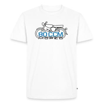 80cc cyclomoteur S51 Emblème - T-shirt Premium bio Homme - blanc - Devant - Nico (187cm)