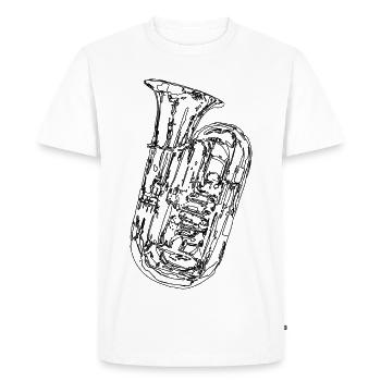Tuba Drawing - Men's Premium Organic T-Shirt - white - Front - Nico (187cm)