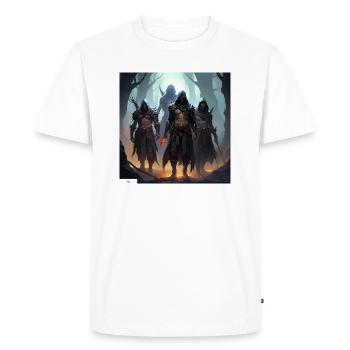Royaume des guerriers fantastiques - T-shirt Premium bio Homme - blanc - Devant - Nico (187cm)