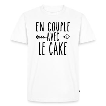 En Couple avec Cake, cadeau Fans de Cake - T-shirt Premium bio Homme - blanc - Devant - Nico (187cm)