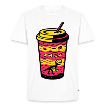 Matcha Dino Cup - Men's Premium Organic T-Shirt - white - Front - Nico (187cm)