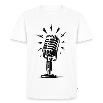 Vintage Microphone Design – Retro Music Style - Men's Premium Organic T-Shirt - white - Front - Nico (187cm)