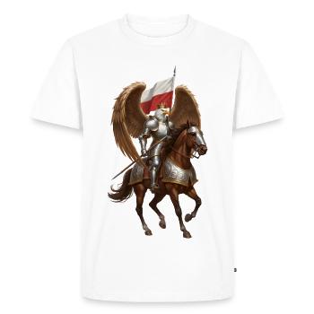 Polish Eagle Winged Hussar Rider - Men's Premium Organic T-Shirt - white - Front - Nico (187cm)