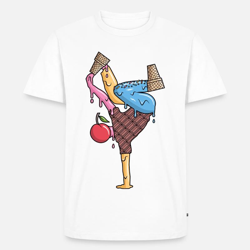 Breakdance Eiscreme Tanz Breakdancer Breakdancing - Männer Premium Bio T-Shirt - Weiß