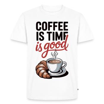 Chemise Coffee Is Good - Motif rétro du café - T-shirt Premium bio Homme - blanc - Devant - Nico (187cm)
