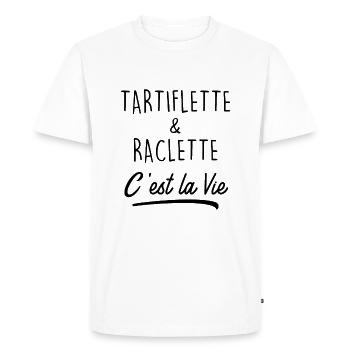 Tartiflette & Raclette C'est la Vie - T-shirt Premium bio Homme - blanc - Devant - Nico (187cm)