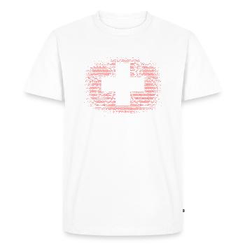 Drapeau de la Suisse Vintage Croix en détresse Look Suisse - T-shirt Premium bio Homme - blanc - Devant - Nico (187cm)