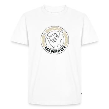 Air refroidi Vdub Greeting / Vague Shaka - Aircooled - T-shirt Premium bio Homme - blanc - Devant - Nico (187cm)