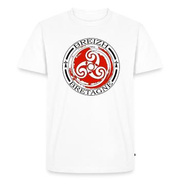Bretagne - Breizh - T-shirt Premium bio Homme - blanc - Devant - Nico (187cm)