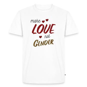 Drôle de dire Faire l’amour pas le genre - T-shirt Premium bio Homme - blanc - Devant - Nico (187cm)